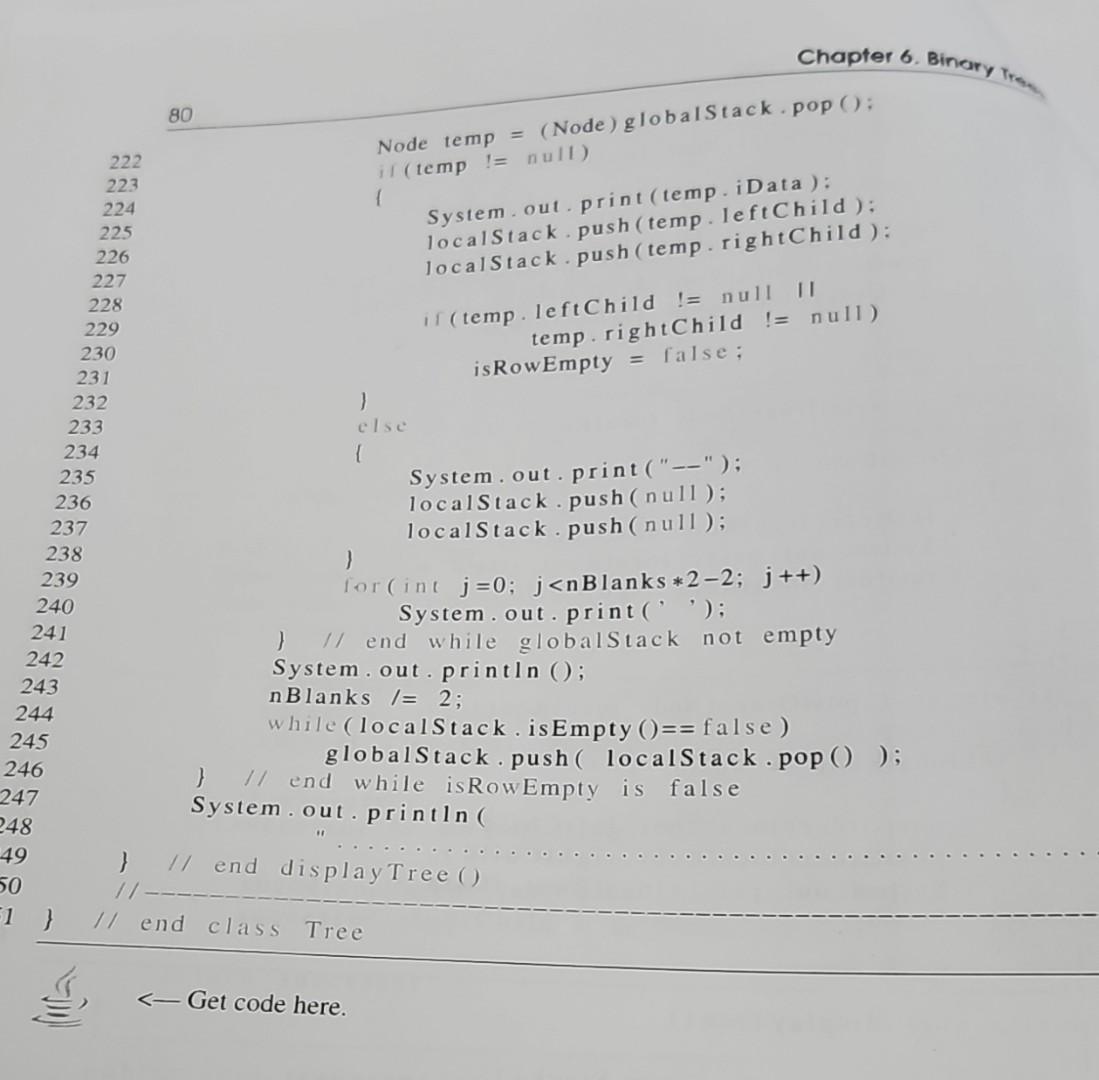 Solved Code 6.2: Class Tree (from book) import java.util.*; | Chegg.com