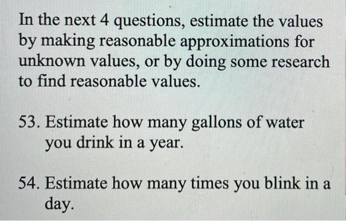 Solved In the next 4 questions, estimate the values by | Chegg.com