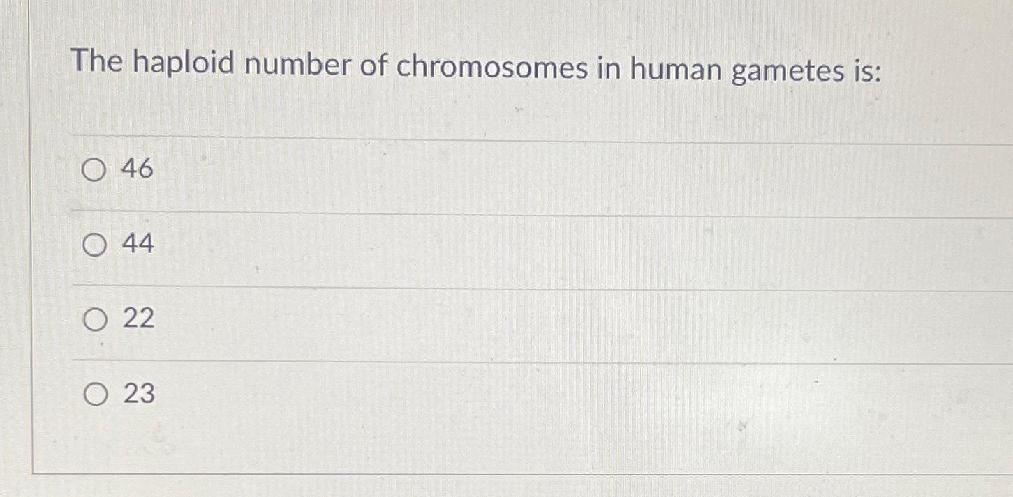 Solved The haploid number of chromosomes in human gametes