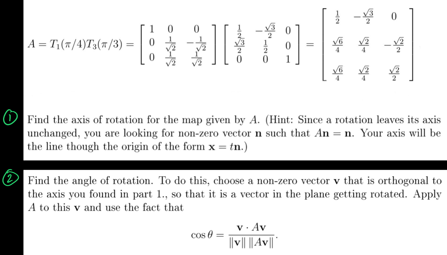 Solved Find the angle of rotation. To do this, choose a | Chegg.com
