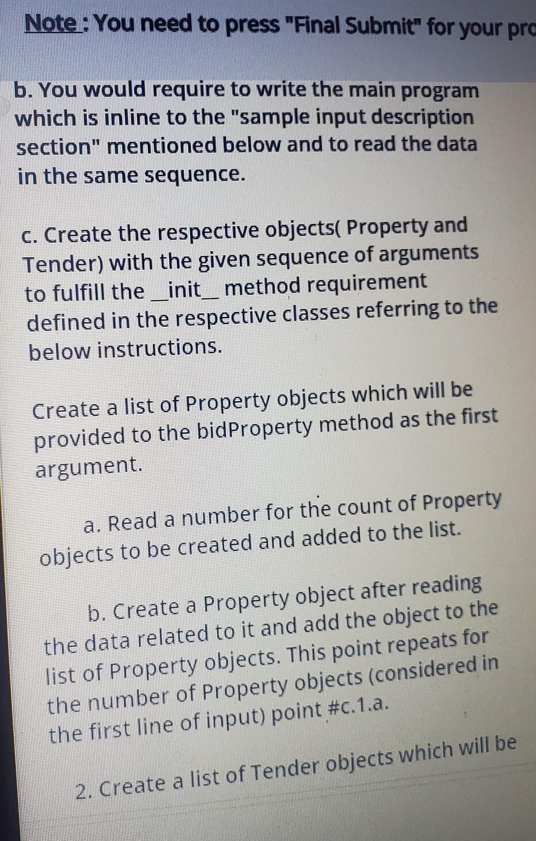 Solved Create a class Property with the below attributes: | Chegg.com