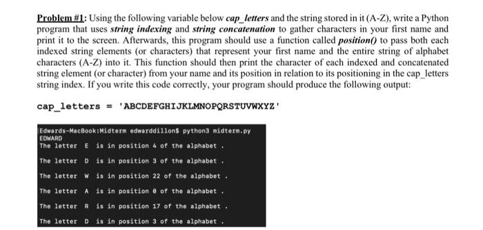 Solved Problem #1: Using the following variable below | Chegg.com