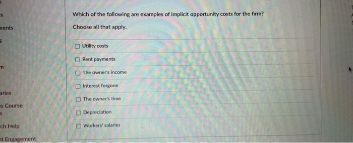 Solved Which Of The Following Are Examples Of Implicit | Chegg.com