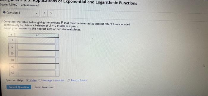 Solved Applications of Exponential and Logarithmic Functions | Chegg.com