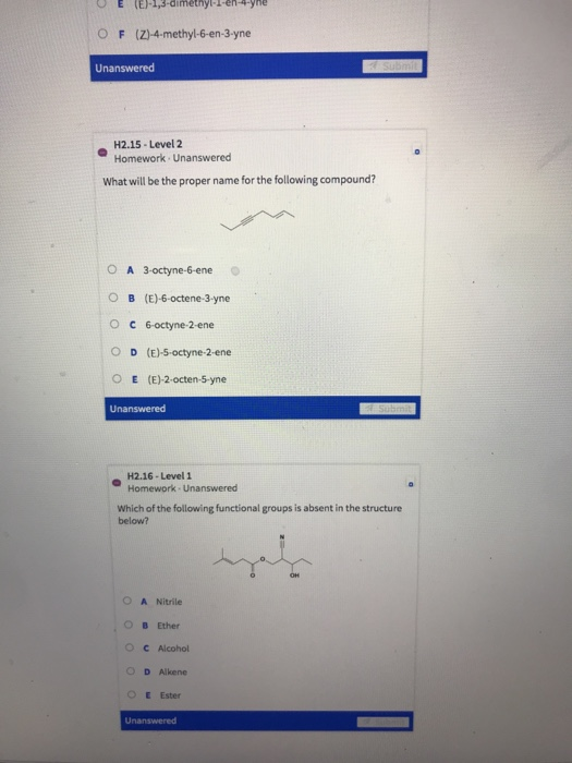 Solved 18 Homework Unanswered What Is The Iupac Name For Chegg Com