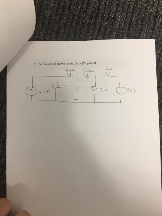 Solved 2. For the circuit shown below, find V (30 points) 62 | Chegg.com
