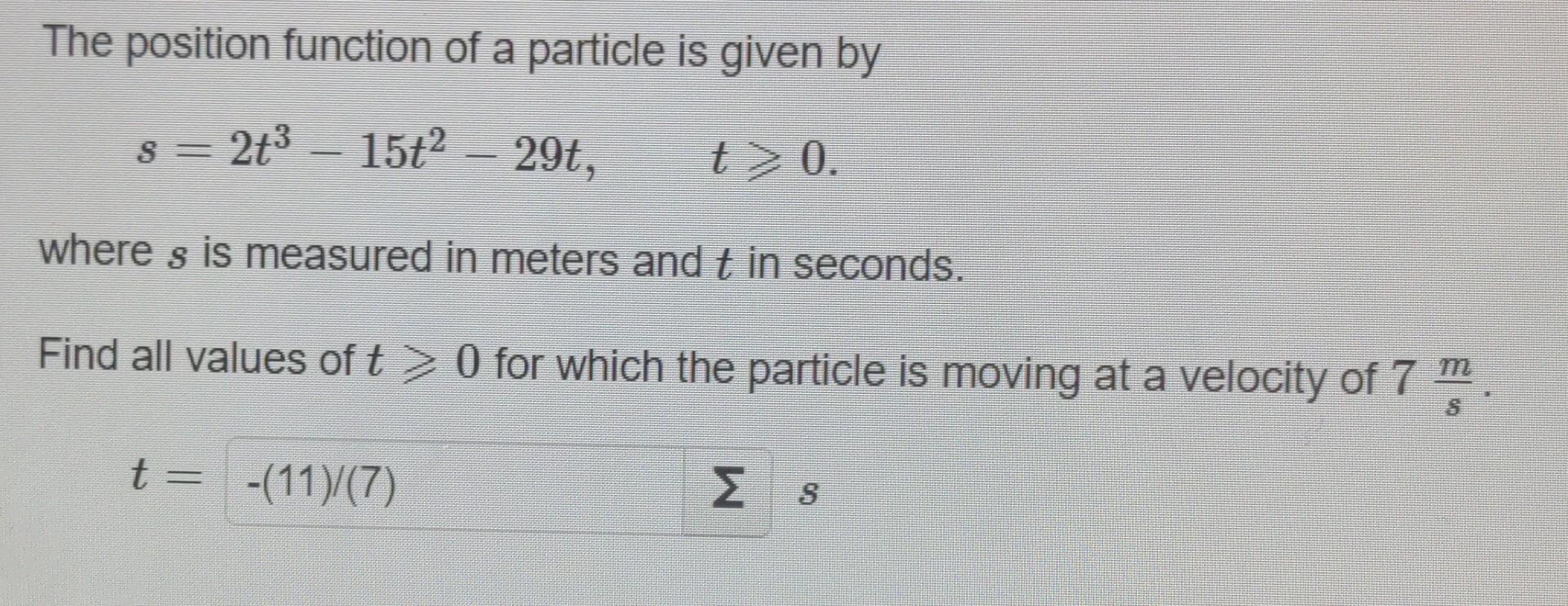 Solved The position function of a particle is given by | Chegg.com