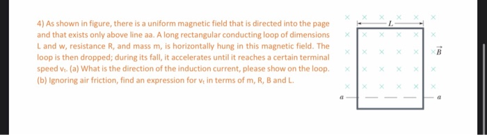 Solved 4) As shown in figure, there is a uniform magnetic | Chegg.com