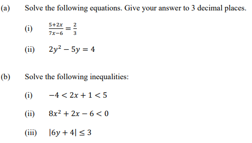 Solved Solve the following equations. Give your answer to 3 | Chegg.com