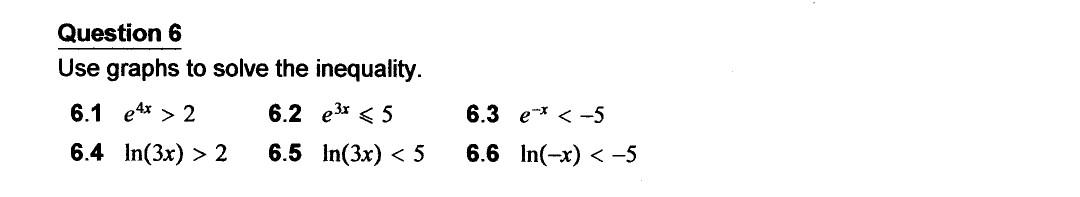 Solved Question 6 Use graphs to solve the inequality. | Chegg.com
