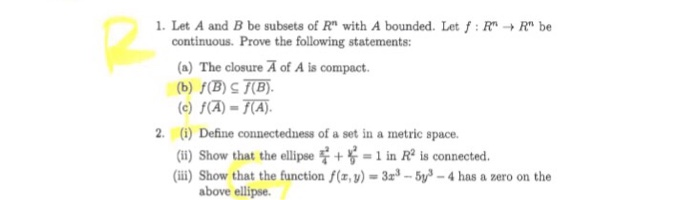 Solved This Is Real Analysis. Please Do 1(b) And 2(ii) And | Chegg.com