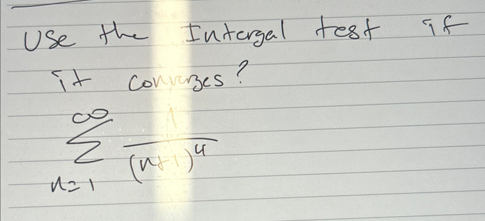 Solved Use the Intergal test if it convizes?∑n=1∞1(n+1)n | Chegg.com