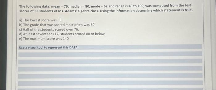 Solved Which Statement True? And Use A Visual Tool To 