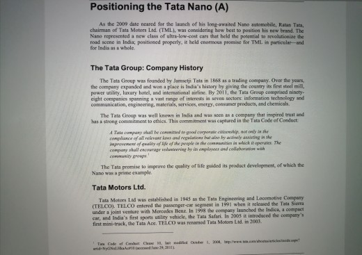 Tata nano the people's car case study solution picture