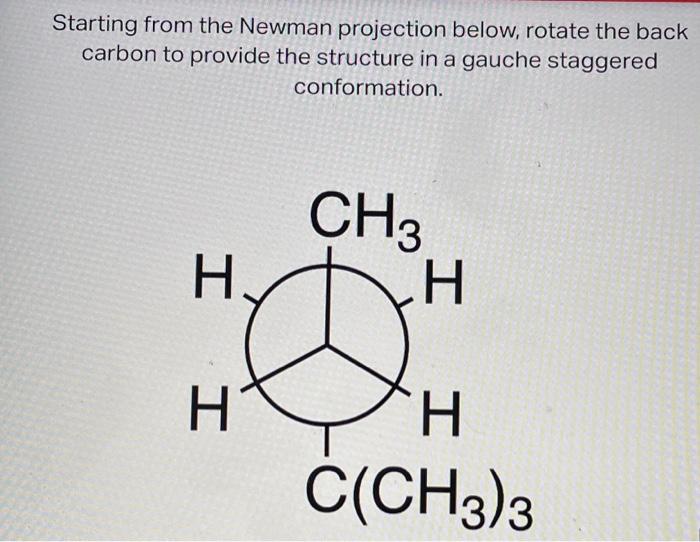 Solved Starting from the Newman projection below, rotate the | Chegg.com