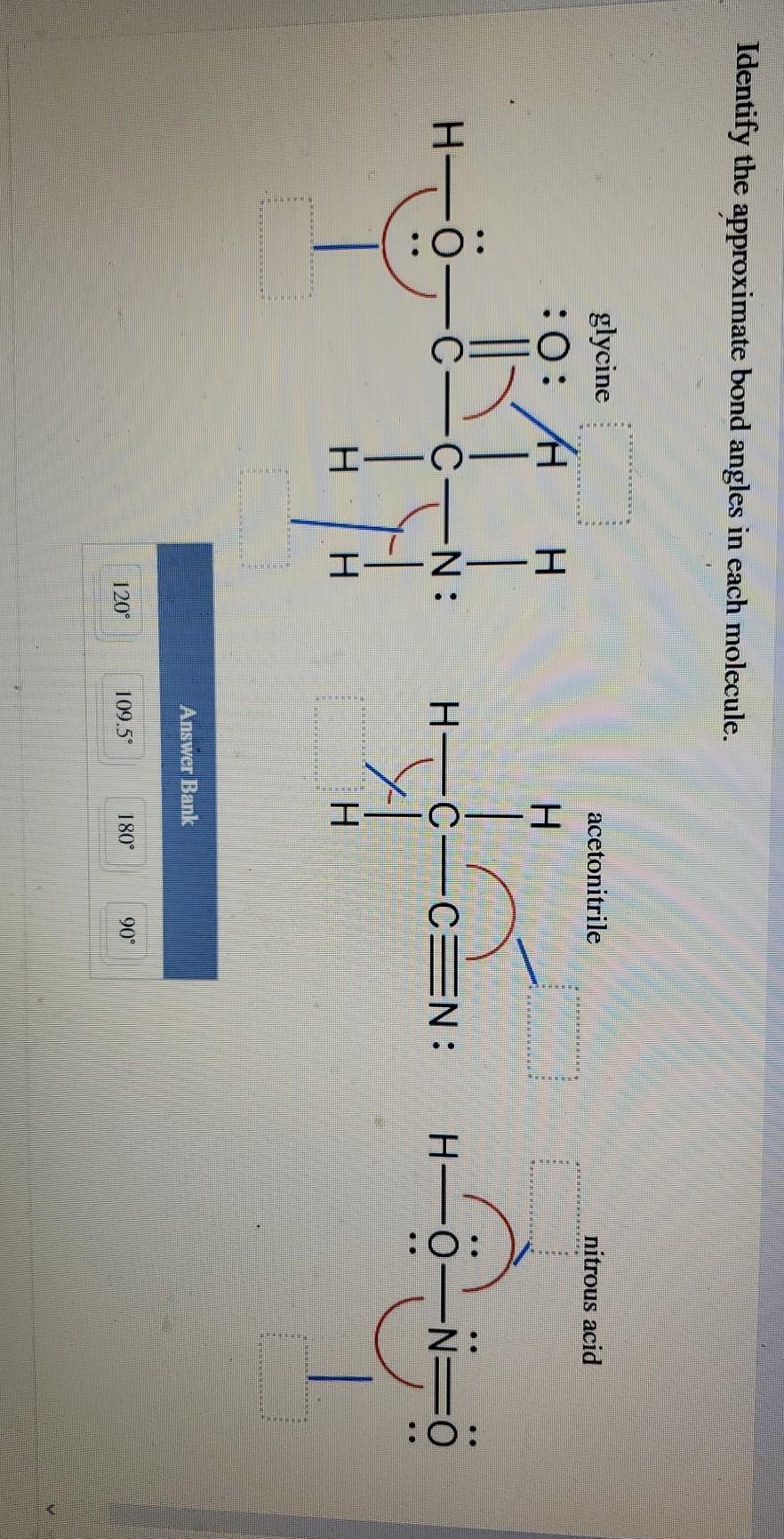 Solved Identify The Approximate Bond Angles In Each 6817