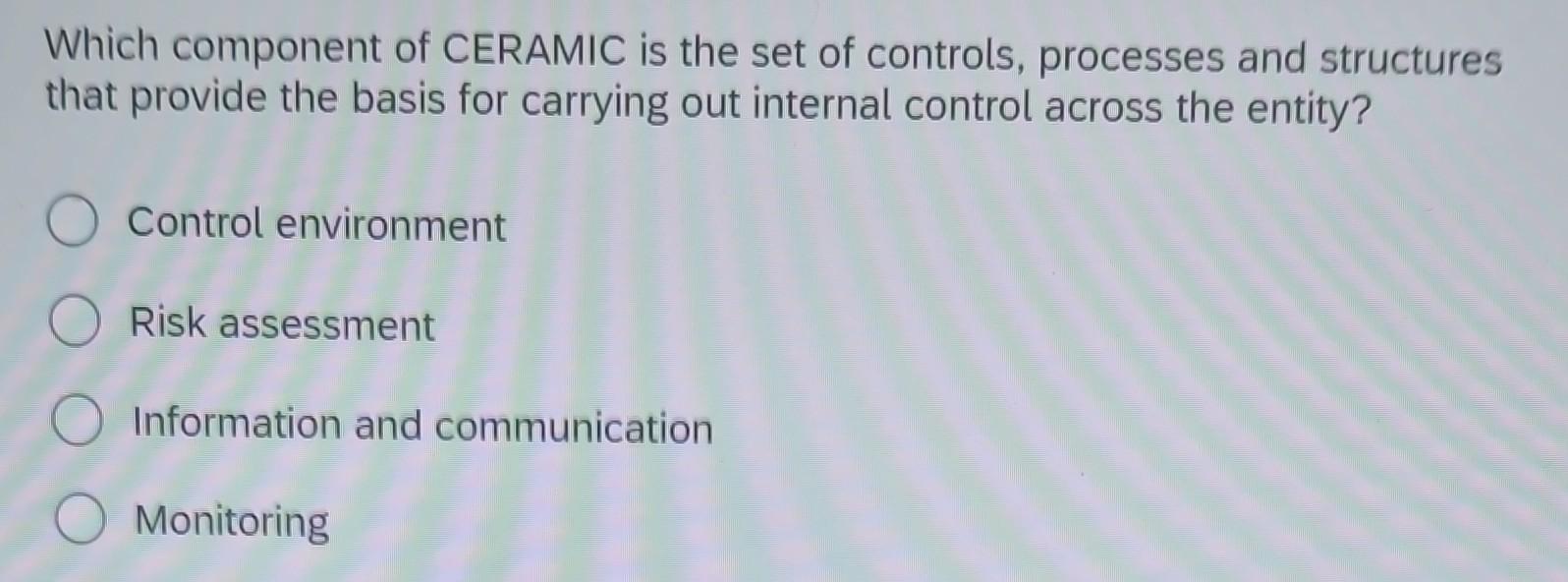 Solved Which component of CERAMIC is the set of controls,
