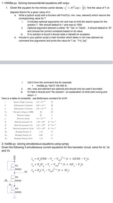 Solved 1: HW06a.py Solving transcendental equations with | Chegg.com