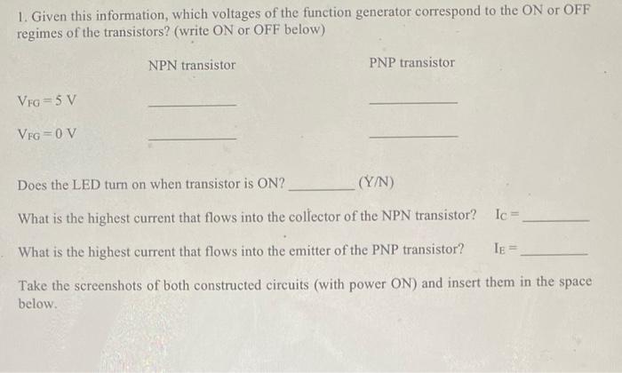Solved Part A: The Transistor Transistors can act as a | Chegg.com