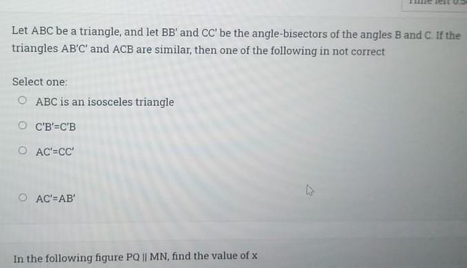 Solved Let ABC be a triangle, and let BB' and CC' be the | Chegg.com