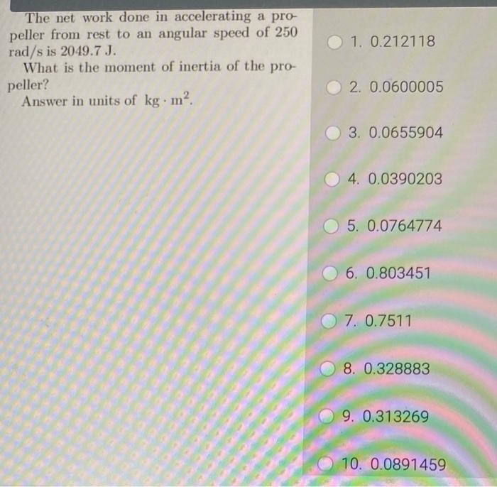 Solved O 1. 0.212118 The net work done in accelerating a | Chegg.com