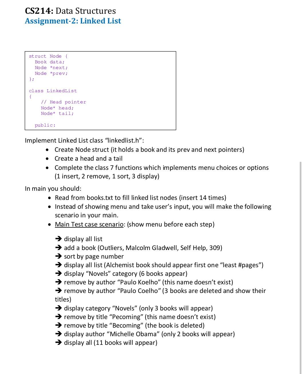 Write a doubly linked list which allows the user to | Chegg.com