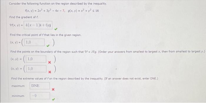 Solved Consider the following function on the region | Chegg.com