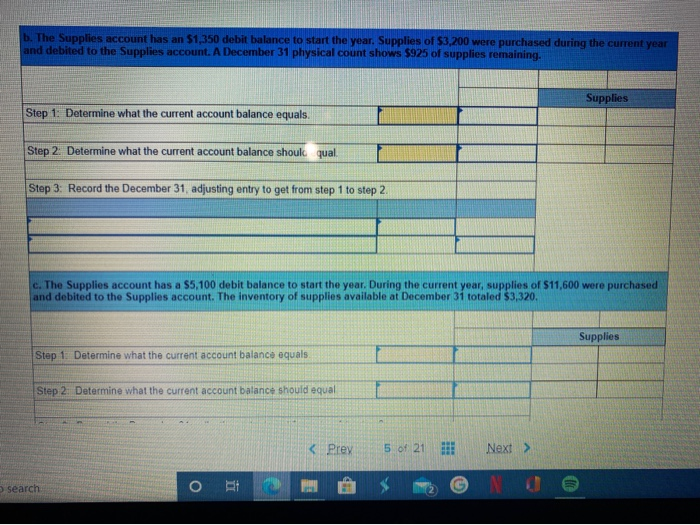 Solved b. The Supplies account has an 1,350 debit balance
