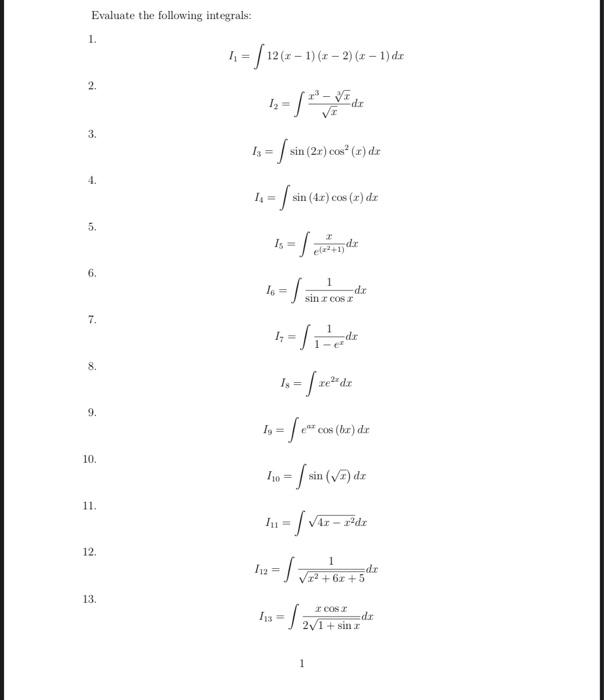 Evaluate the following integrals: 1. \[ I_{1}=\int 12(x-1)(x-2)(x-1) d x \] 2. \[ I_{2}=\int \frac{x^{3}-\sqrt[3]{x}}{\sqrt{x