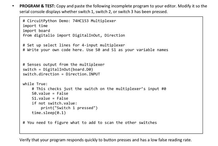 Solved PROGRAM & TEST: Copy and paste the following | Chegg.com