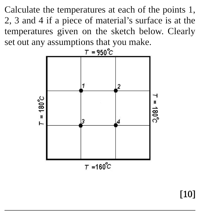 Solved Calculate the temperatures at each of the points 1, | Chegg.com