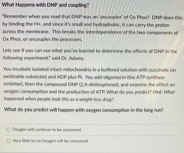 make a hypothesis what will happen to oxygen consumption