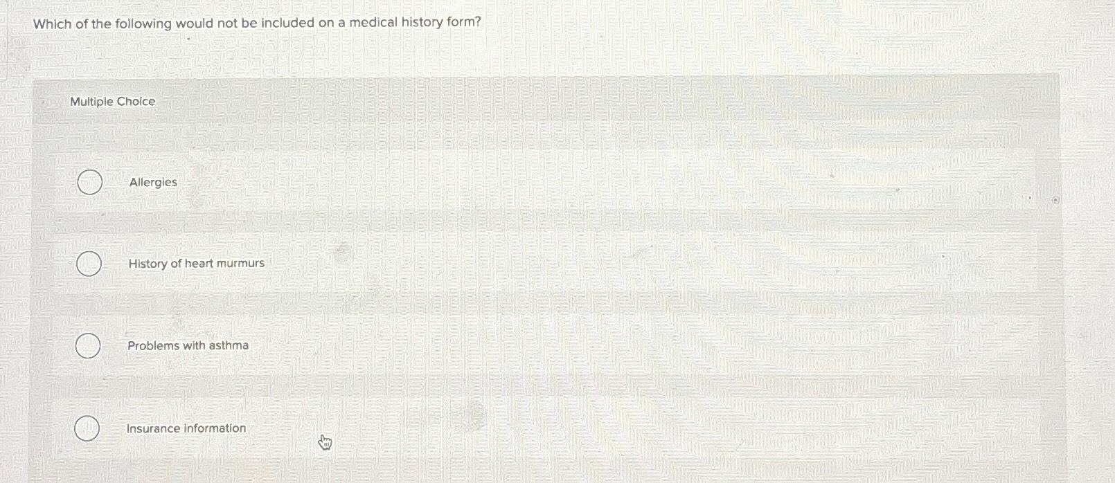 solved-which-of-the-following-would-not-be-included-on-a-chegg