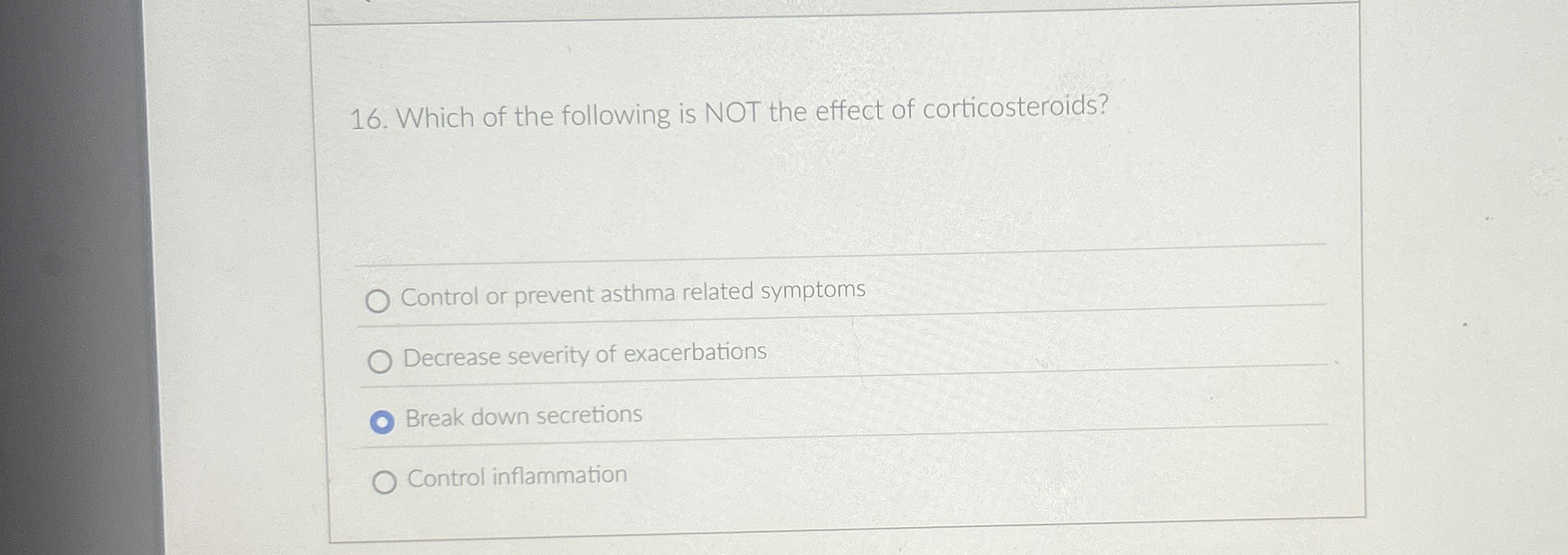 Solved Which of the following is NOT the effect of | Chegg.com