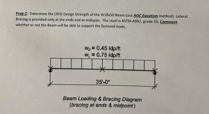 Solved Prob-2: Determine the LRFD Design Strength of the | Chegg.com