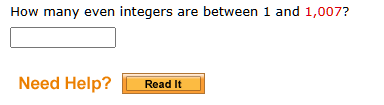 Solved How many even integers are between 1 ﻿and 1,007 ?Need | Chegg.com