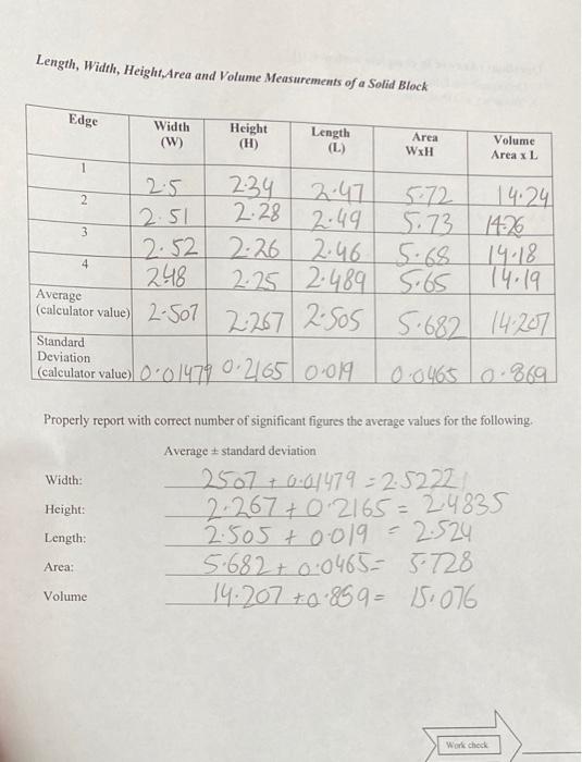 Solved Length, Width, Height, Area and Volume Measurements | Chegg.com