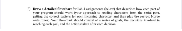 Solved 3 Draw A Detailed Flowchart For Lab 4 Assignments Chegg Solved 3 Draw A Detailed Flowchart For Lab 4 Assignments Chegg