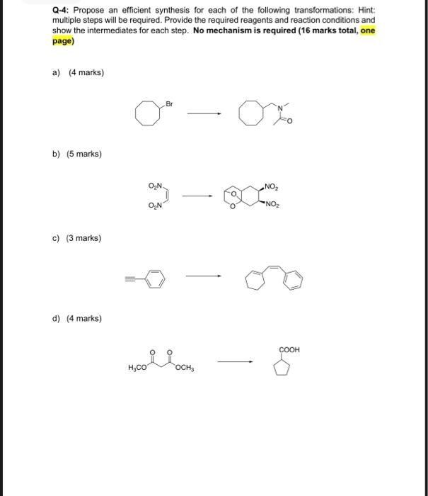 Solved Q-4: Propose An Efficient Synthesis For Each Of The | Chegg.com