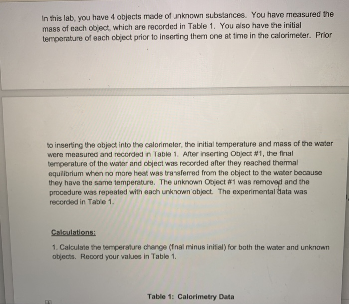 Solved Procedure: In this lab, we will attempt to determine | Chegg.com