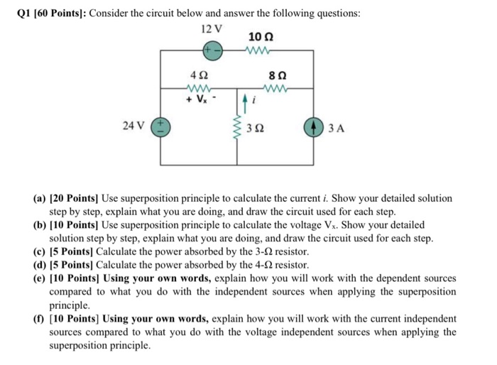 Solved Q1 [60 Points]: Consider the circuit below and answer | Chegg.com