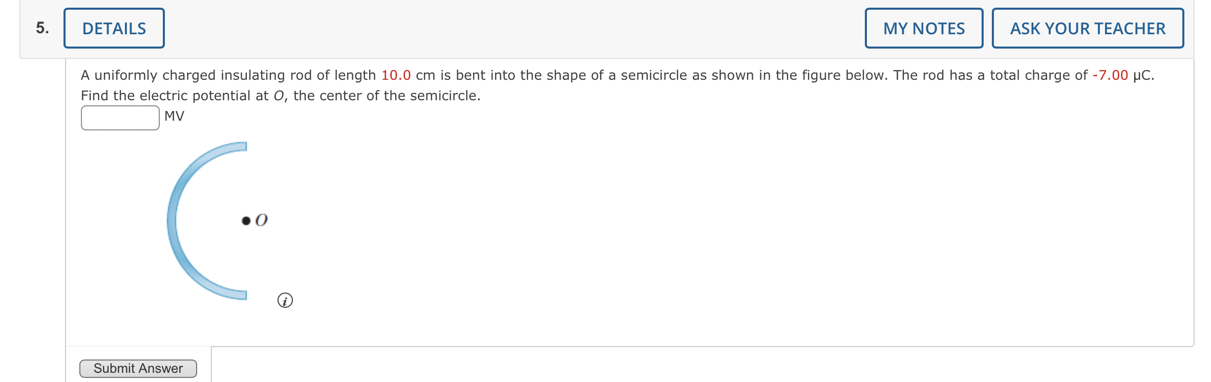 Solved A uniformly charged insulating rod of length 10.0cm | Chegg.com