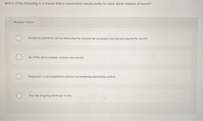 Solved Which of the following is a reason that a corporation | Chegg.com