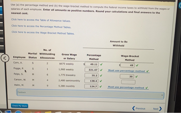 Solved Use (a) The Percentage Method And (b) The | Chegg.com