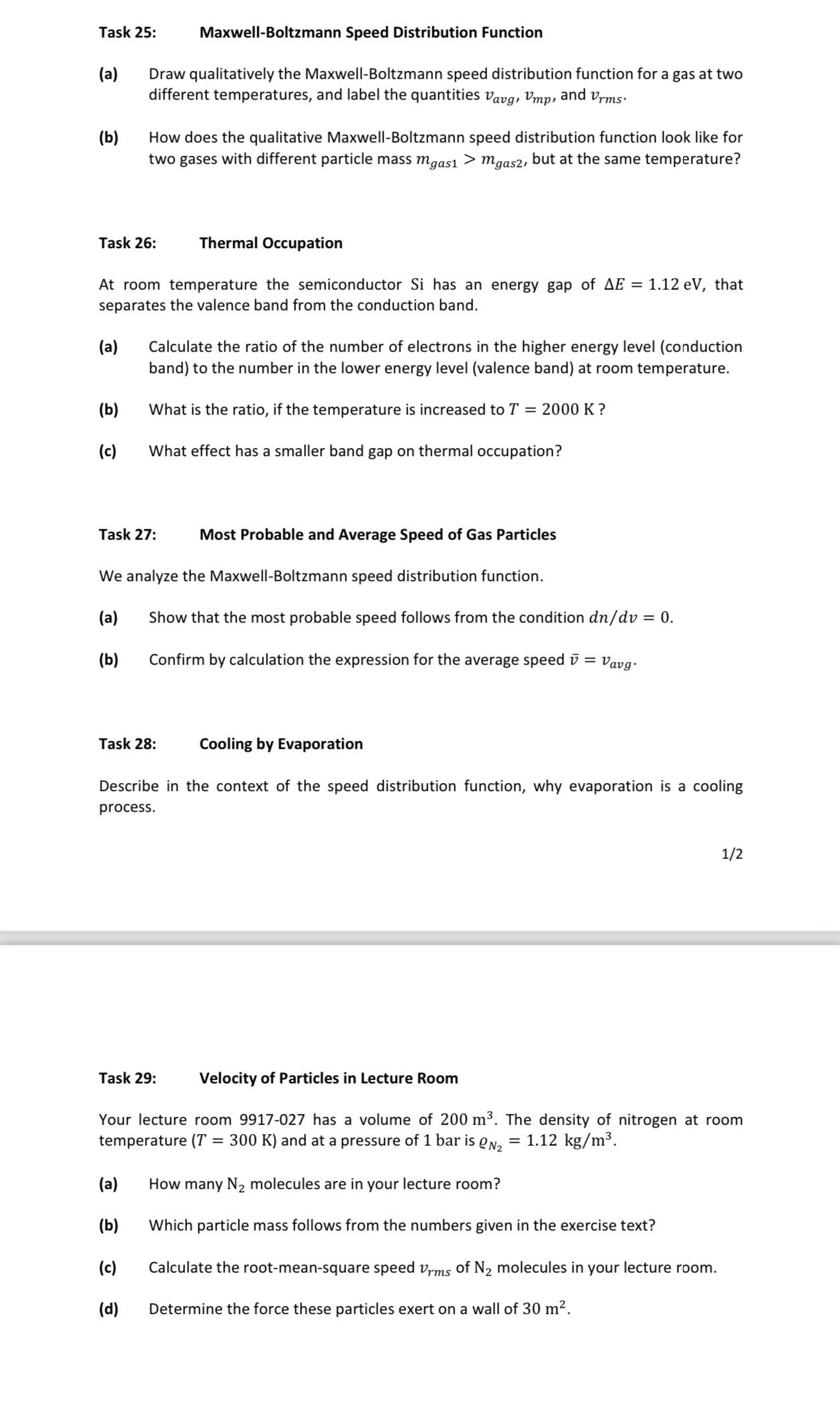 Task 25 , ﻿MaxwellBoltzmann Speed Distribution