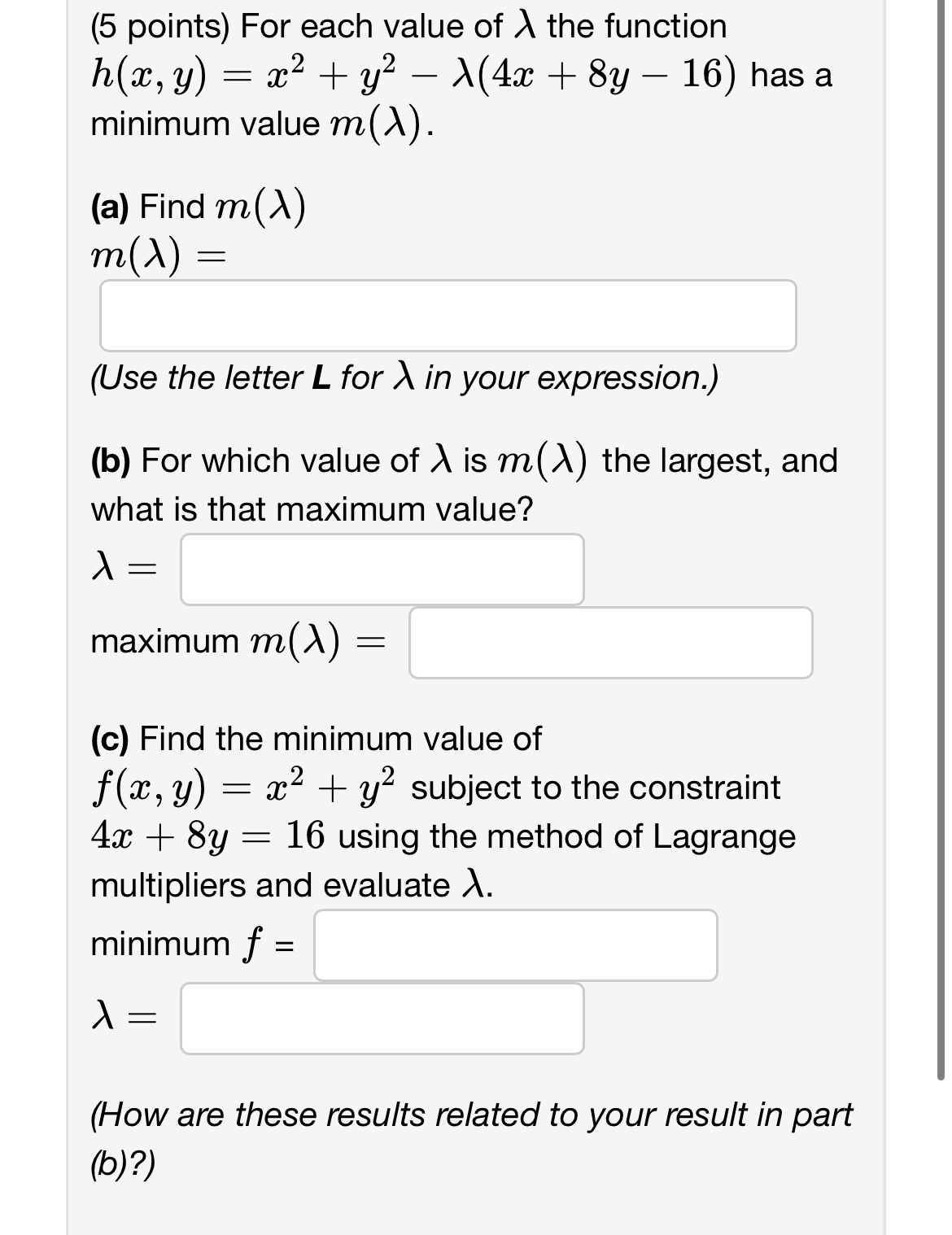 Solved (5 ﻿points) ﻿For each value of λ ﻿the function | Chegg.com