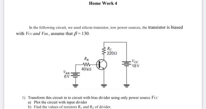 Solved In the following circuit, we used silicon transistor, | Chegg.com