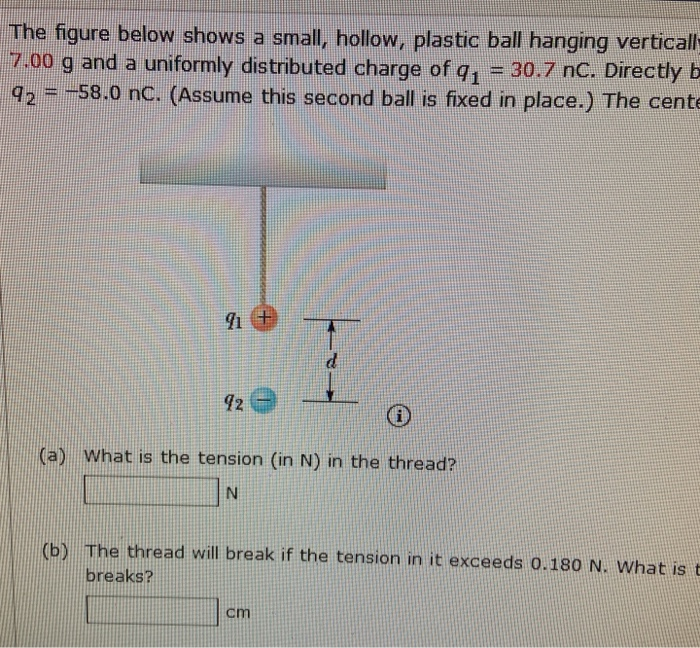 Solved The figure below shows a small, hollow, plastic ball
