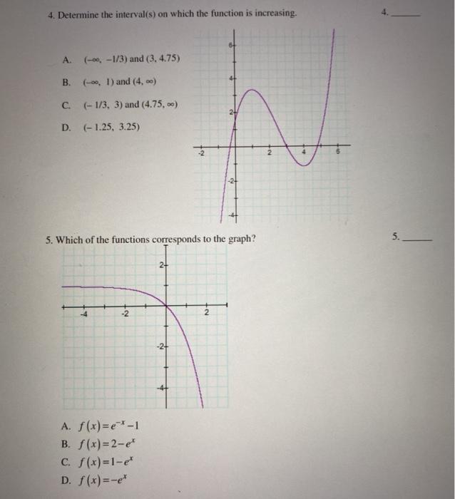 Solved 4. Determine the interval(s) on which the function is | Chegg.com