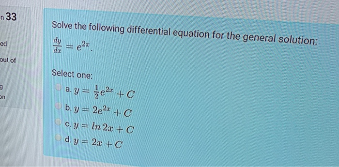 Solved w 33 Solve the following differential equation for | Chegg.com